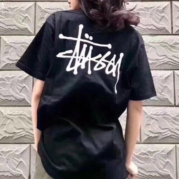 Stussy Basic Logo Black Tee T-shirt Size XL - Picture 2 of 7